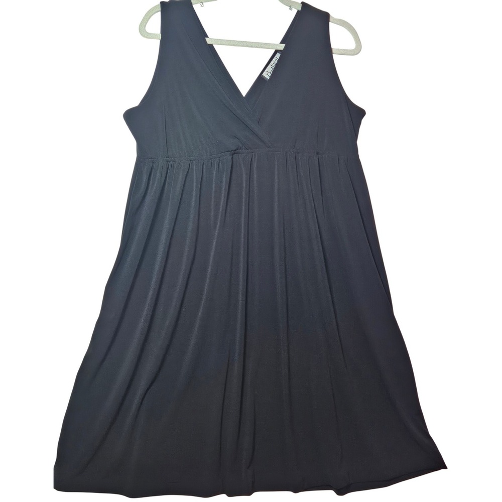 Mary McFadden Collection Black Dress Plus Size‎ XL Sleeveless V-Neck Casual #349